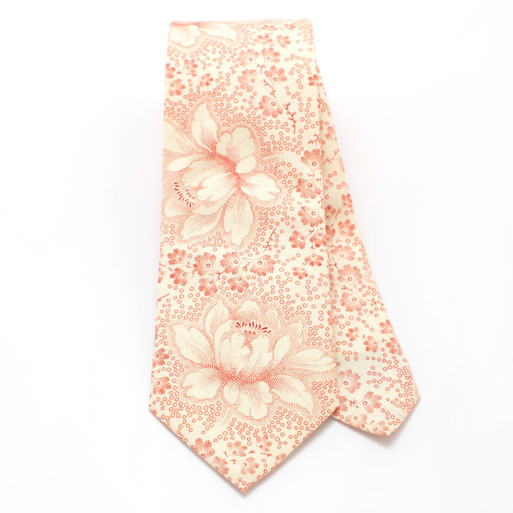 Blush Stencil Floral Necktie