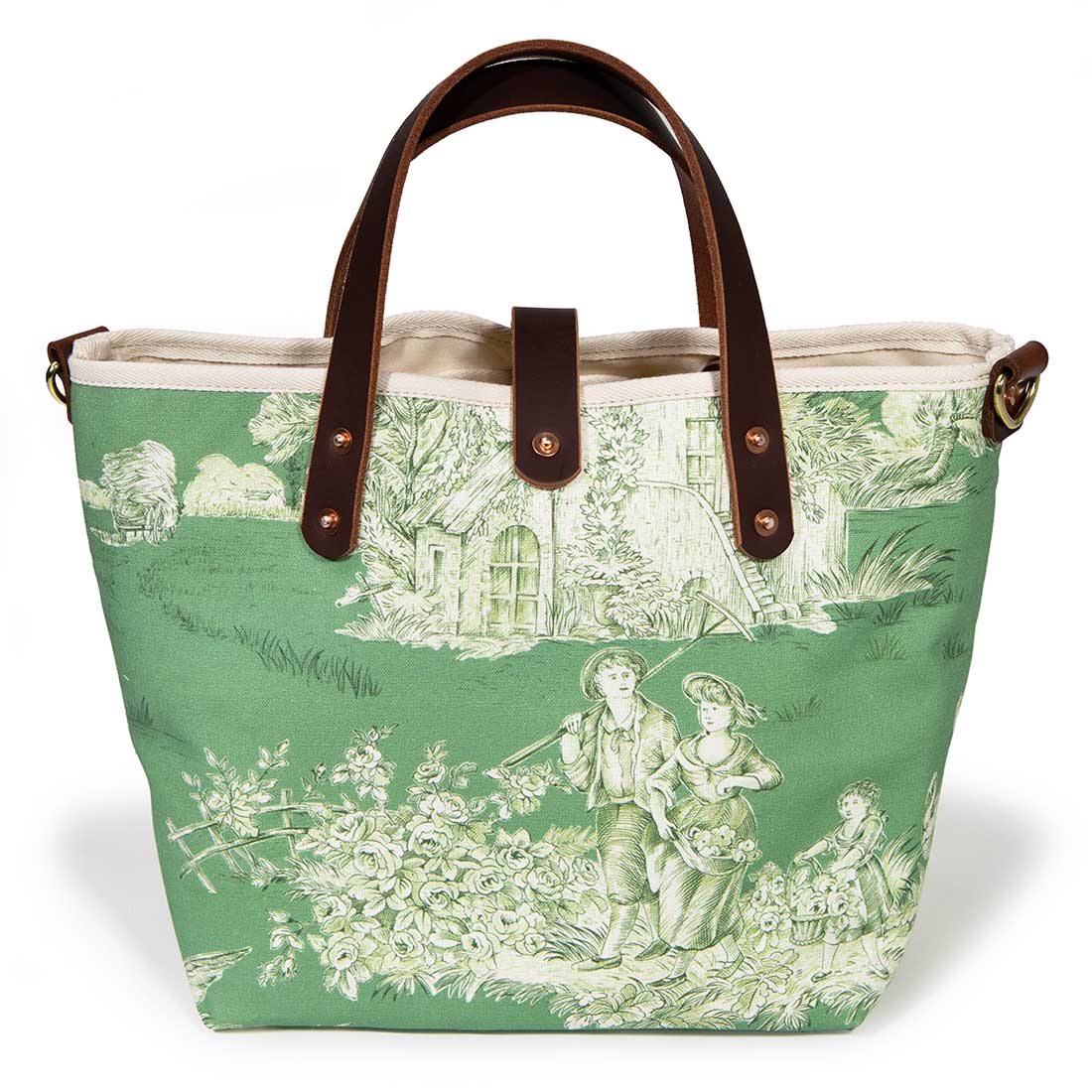 Vintage Emerald Toile All Day Mini Tote