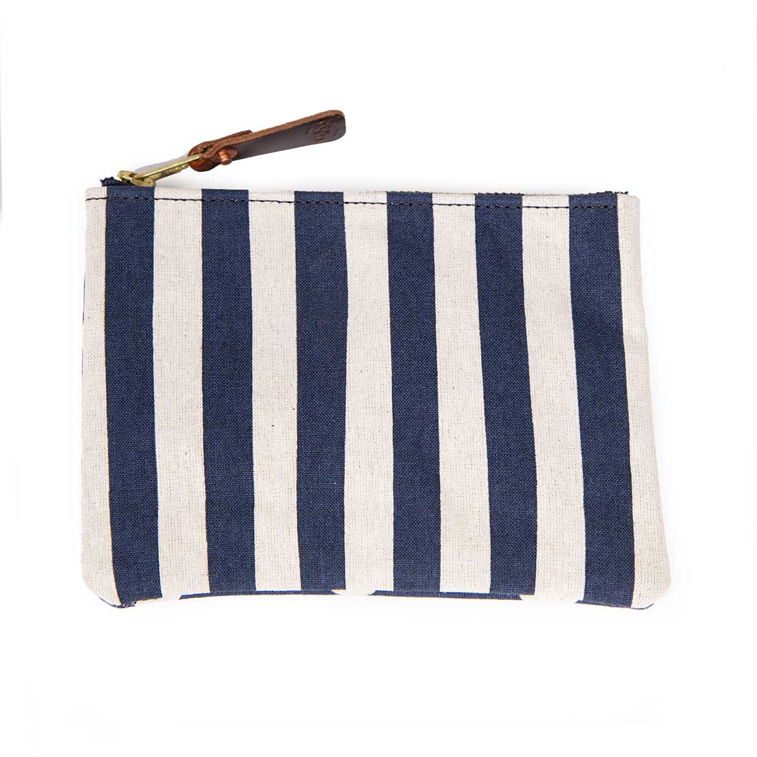 Navy Dot & Stripe Zipper Pouch