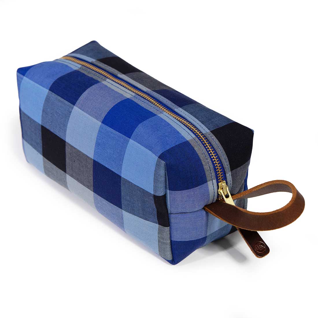 Vintage Blue Check Travel Kit