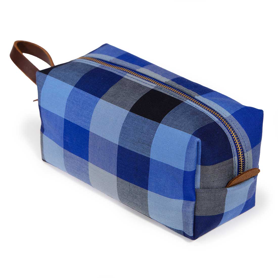 Vintage Blue Check Travel Kit