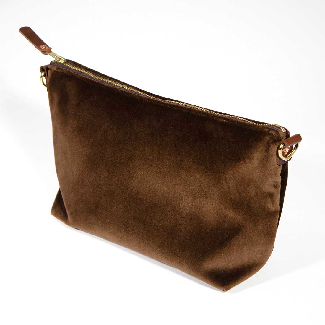 Everyday Velvet Clutch- Walnut