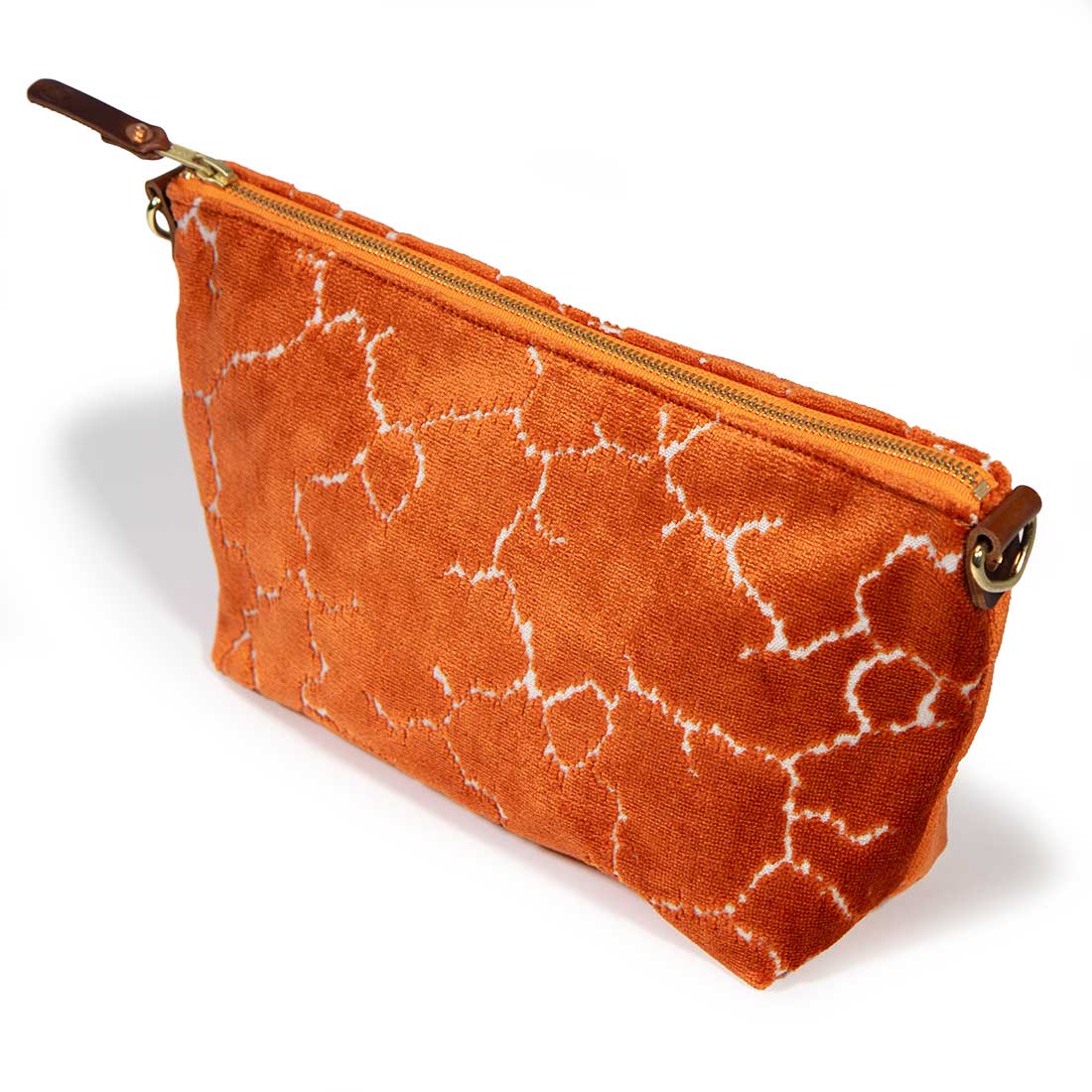 Everyday Velvet Clutch-Orange Crackle