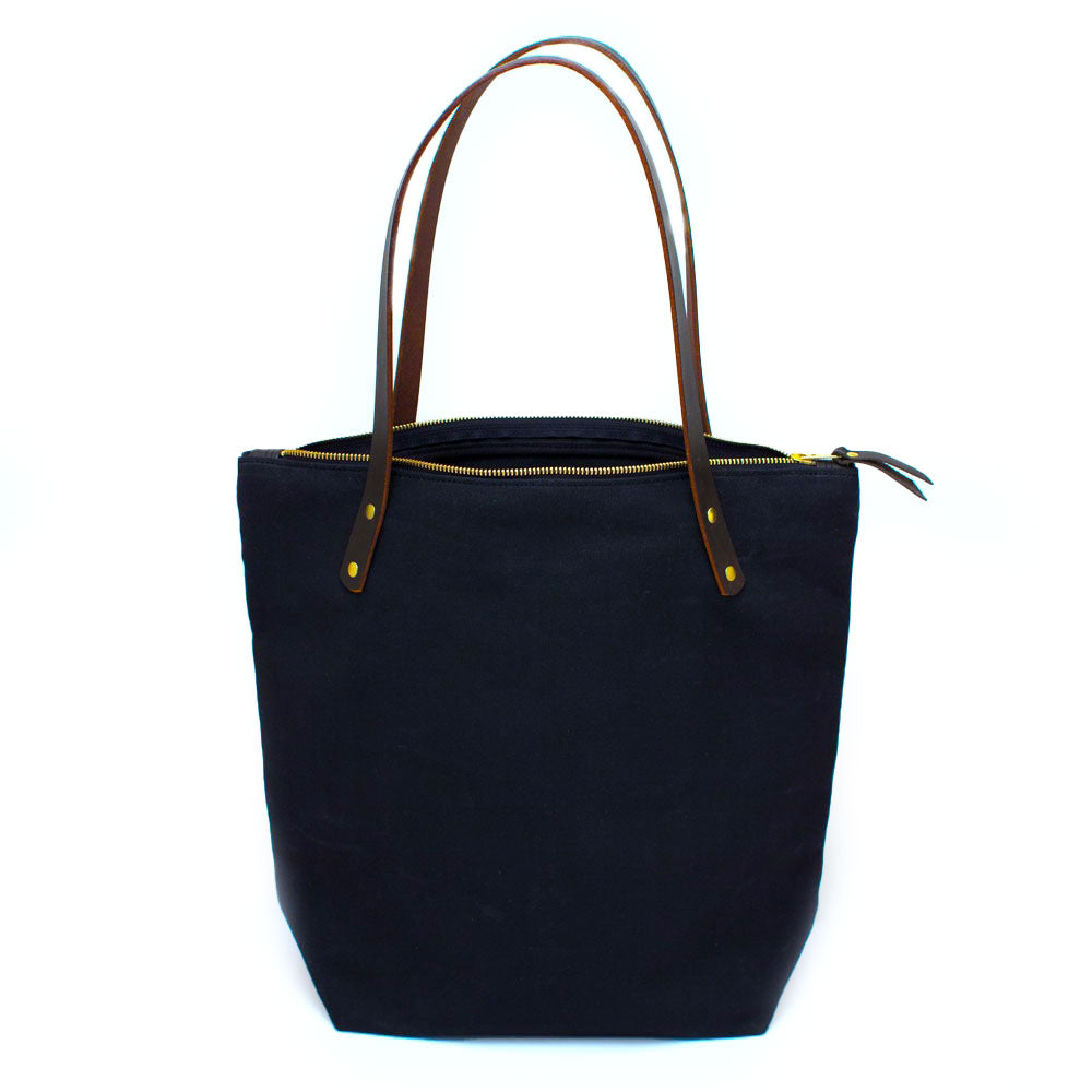 True Navy Waxed Canvas Portfolio Tote