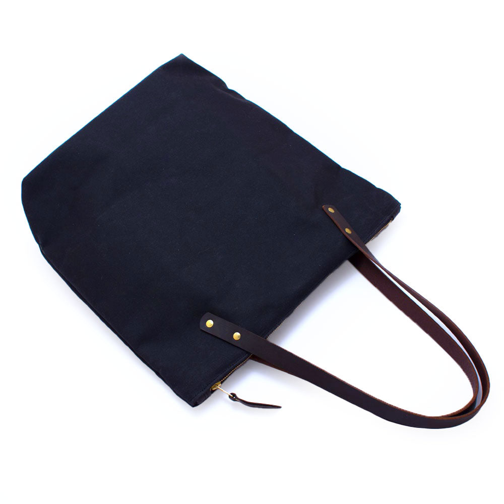 True Navy Waxed Canvas Portfolio Tote